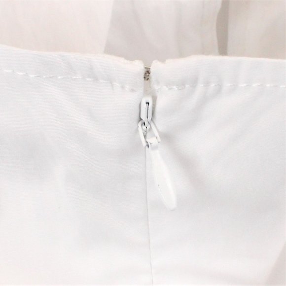 STAUD Kai Halterneck Cotton Blend Dress in White - FCM80 - Picture 11 of 14